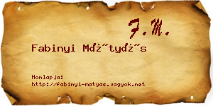 Fabinyi Mátyás névjegykártya