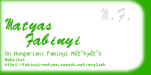 matyas fabinyi business card